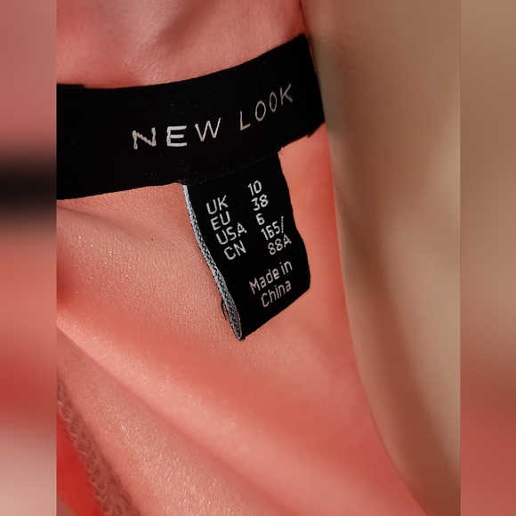 NEW LOOK SOFT PINK RUFFLES CRISS CROSS OPEN BACK WRAP STYLE MIDI DRESS US.6 NWOT - Picture 13 of 13